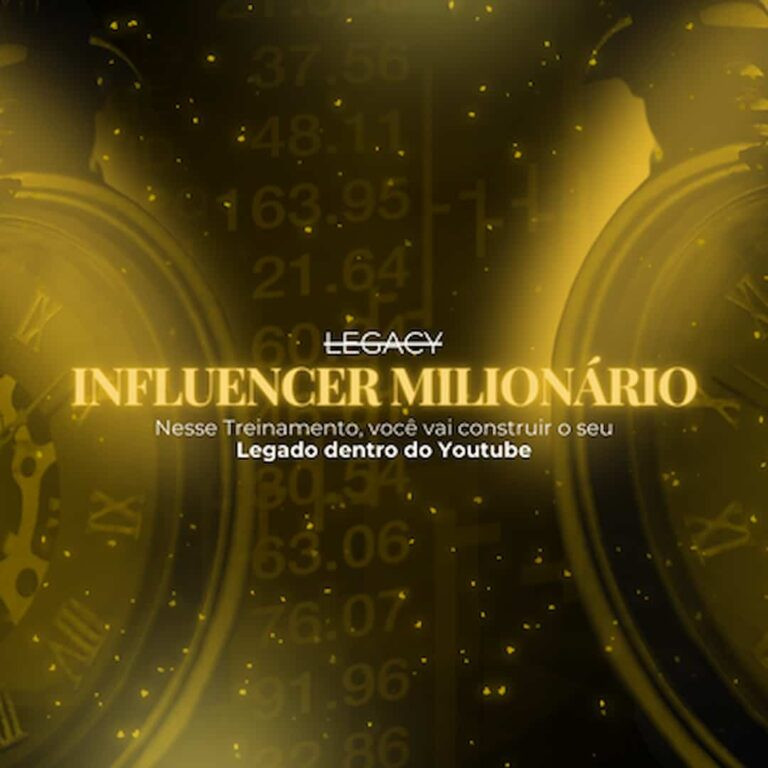 O curso Influencer Milionário Legacy por Tio San está disponível com preço promocional e acesso vitalício, oferecendo conteúdo exclusivo e certificado de conclusão.