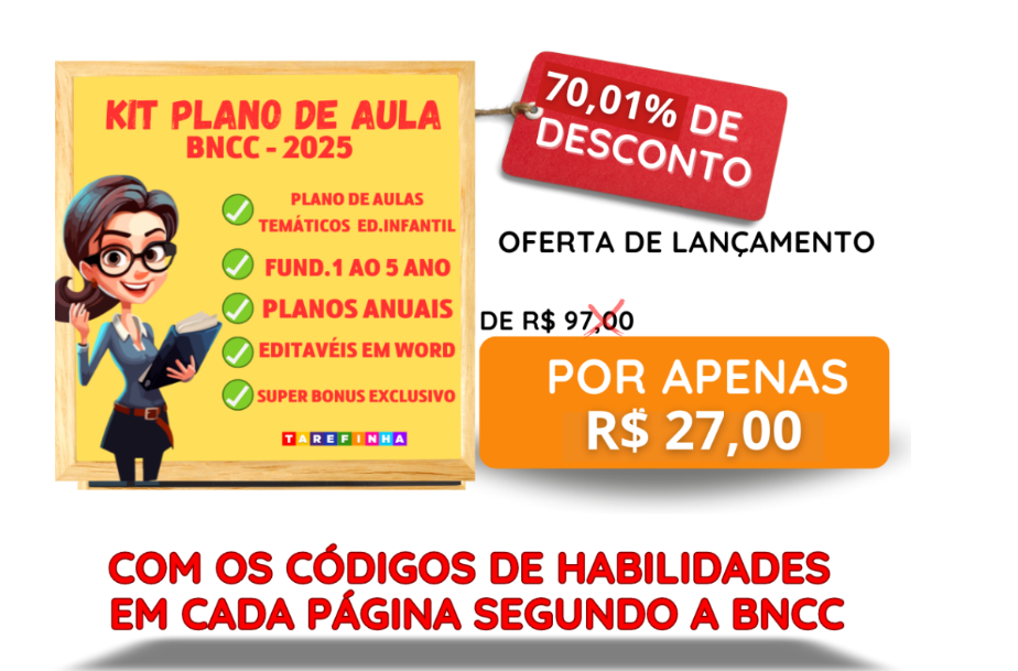 KIT PLANO DE AULA 2026 - Bruno Miranda de Sena | eBook PDF + Praticidade, BNCC e Organização CUPOM DE DESCONTO