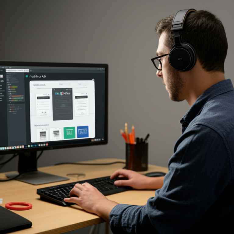 Desenvolvedor front-end trabalhando com FrontPush 4.0