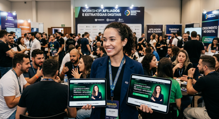 Evento de marketing digital com foco no curso de Taynã Gauche