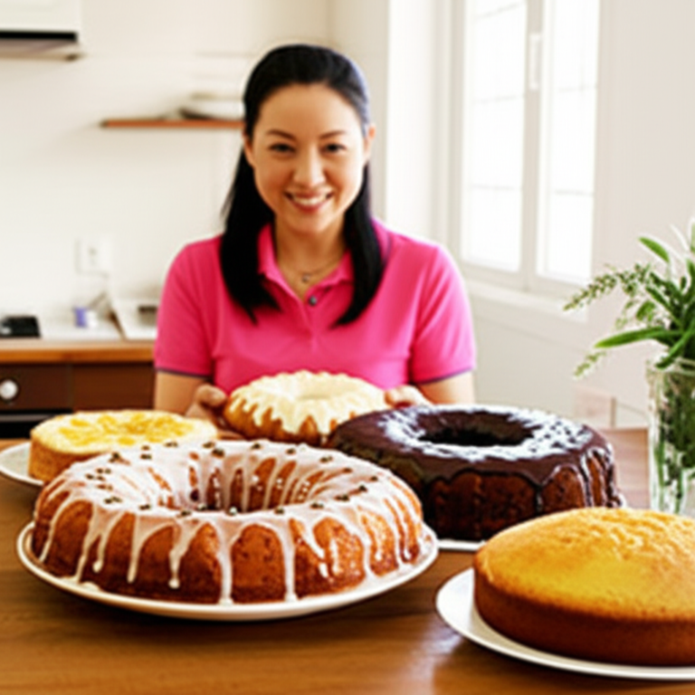 Bolos caseiros frescos em uma cozinha caseira
