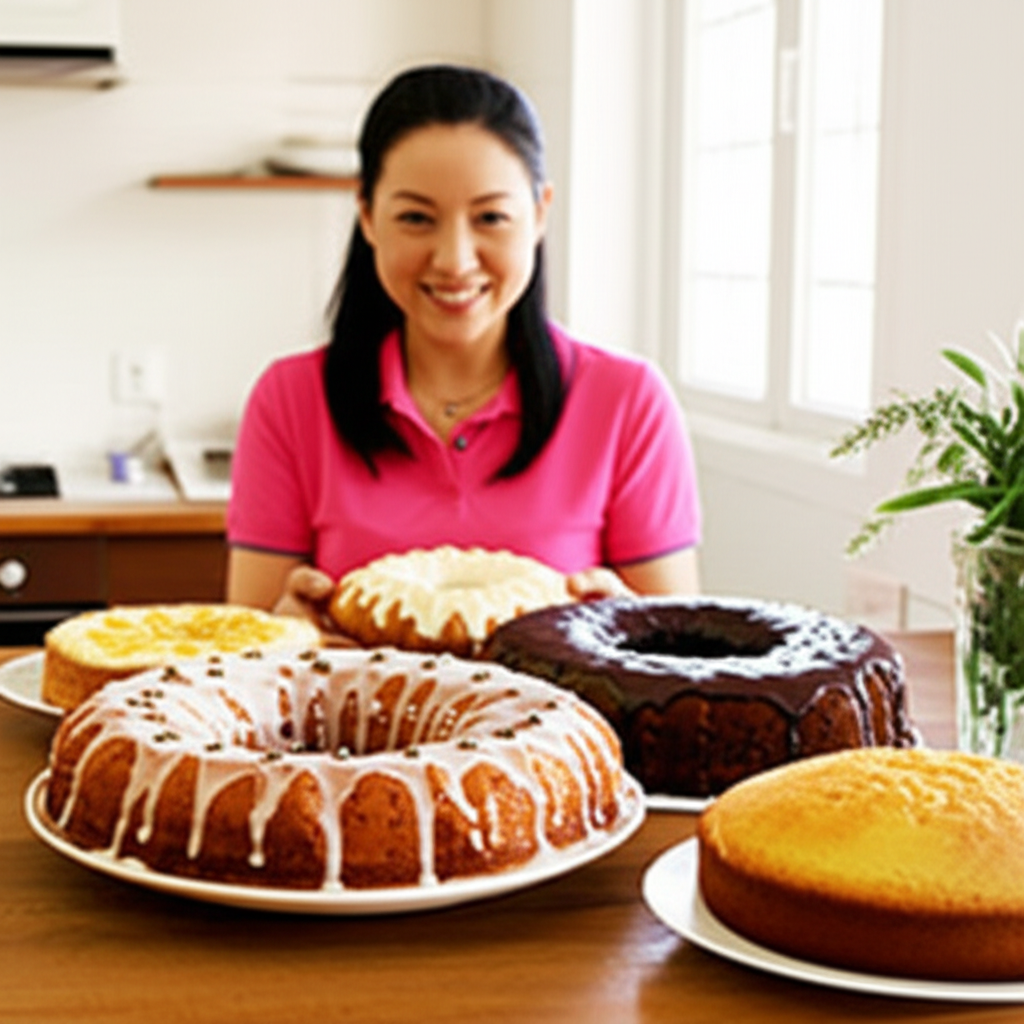 Bolos caseiros frescos em uma cozinha caseira