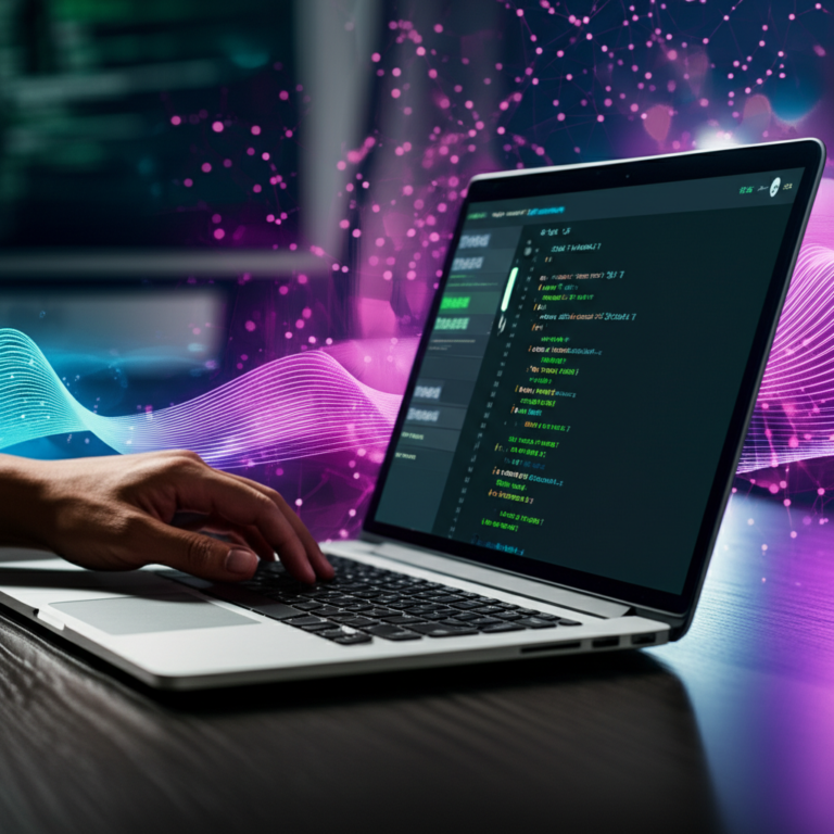 Desenvolvedor trabalhando em um projeto de IA generativa