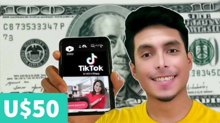 Jhonatas Silva com celular e nota de U$50