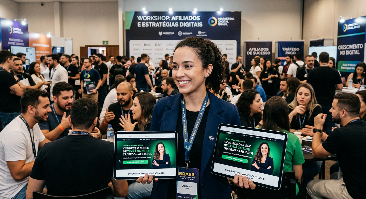 Evento de marketing digital com foco no curso de Taynã Gauche