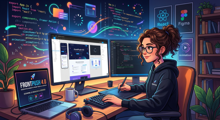 Desenvolvedor front-end trabalhando em um projeto de UI Design