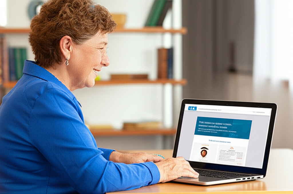 Aluno adulto fazendo curso EJA online