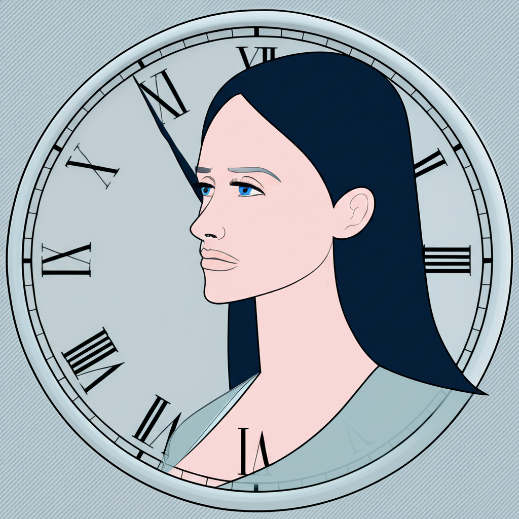 eBOOK Afastamento Emocional: Será que funciona? A Verdade por Trás da Promessa de Compromisso em 30 Dias 1 Mulher pensativa com relógio ao fundo