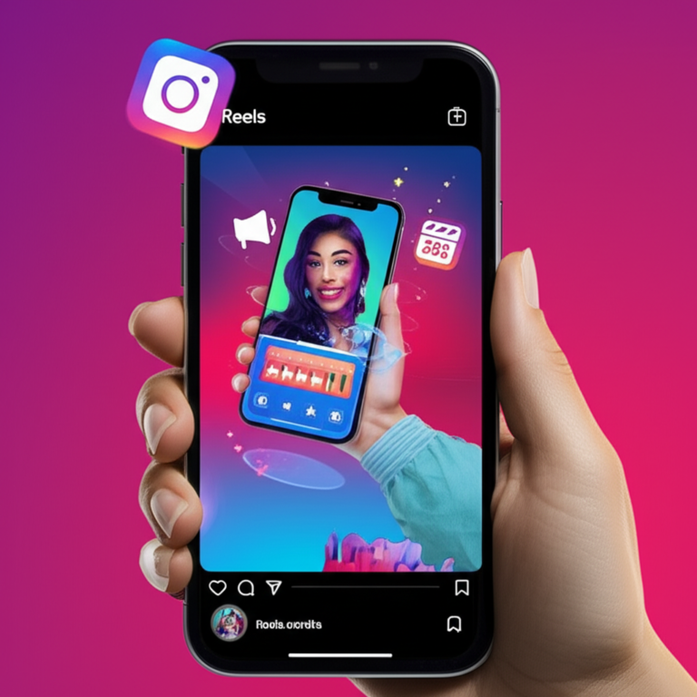 Edição de vídeo no Instagram Reels com efeitos visuais e sonoros