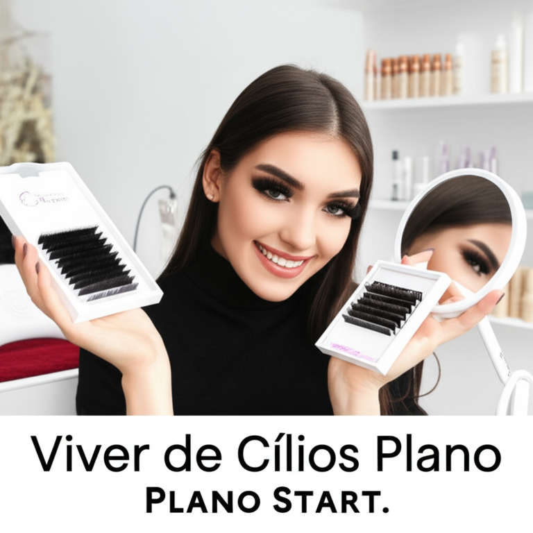 Mulher sorrindo com cílios longos e volumosos