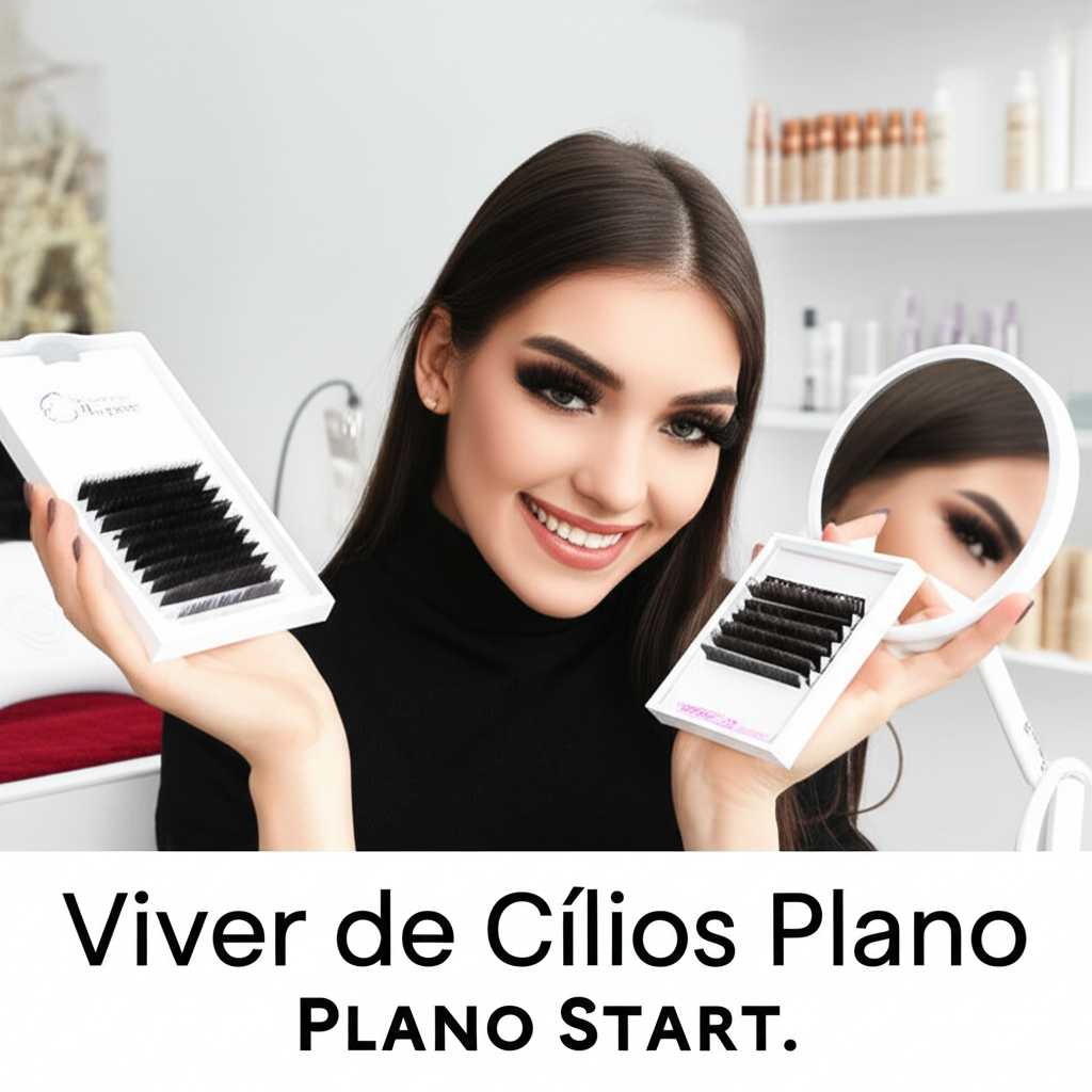 Mulher sorrindo com cílios longos e volumosos