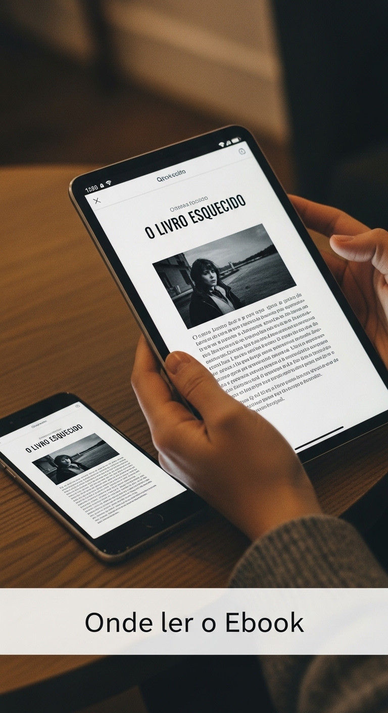 Ilustração de suspense de 'O Namorado' por Freida McFadden: uma mulher em uma cidade noturna diante de um namorado misterioso e uma figura assassina espreitando nas sombras, representando a tensão do thriller psicológico.