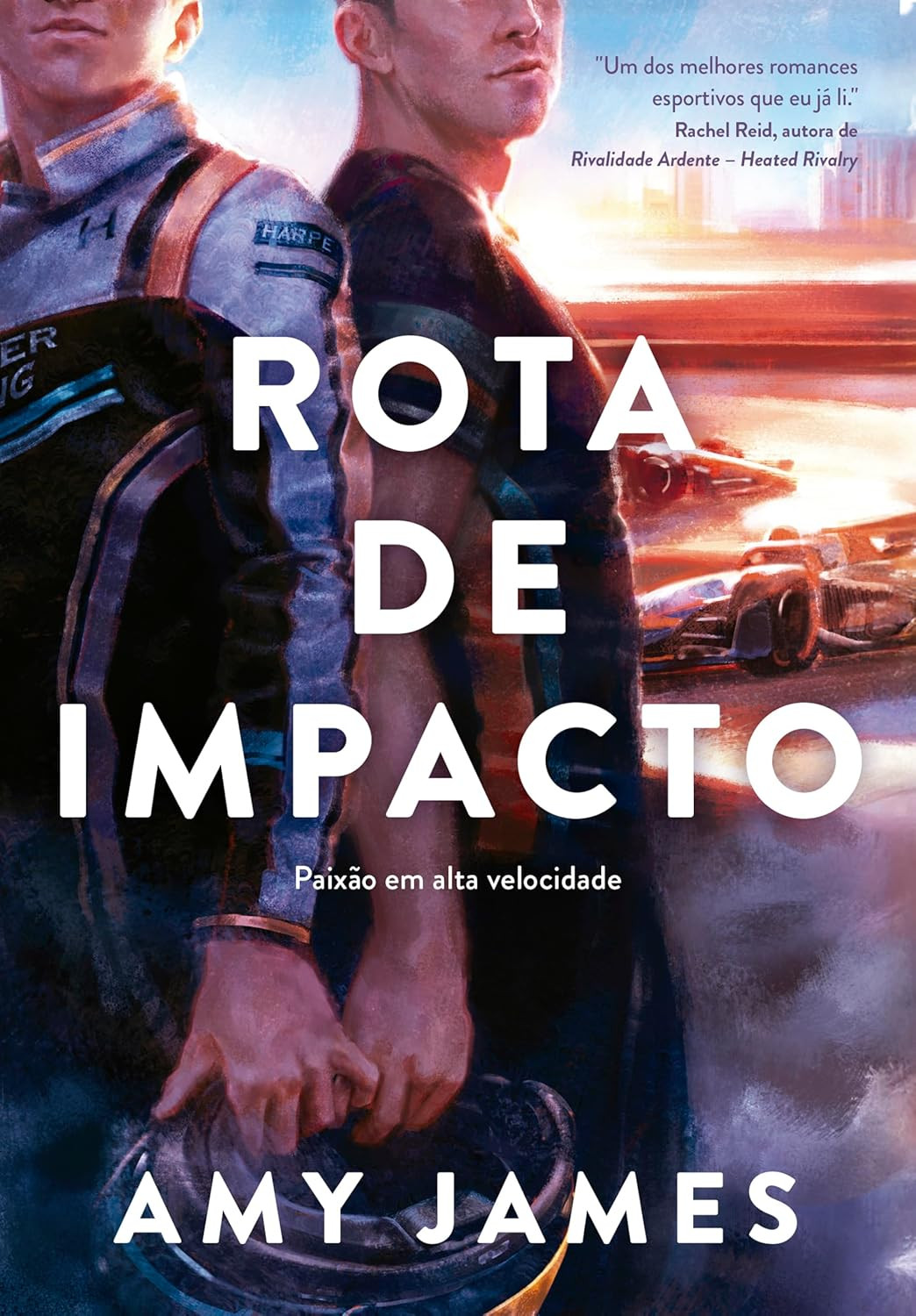 Cena de corrida de Fórmula 1 com dois pilotos, um vitorioso e outro ferido após um acidente, representando a trama de Heated Rivalry.
